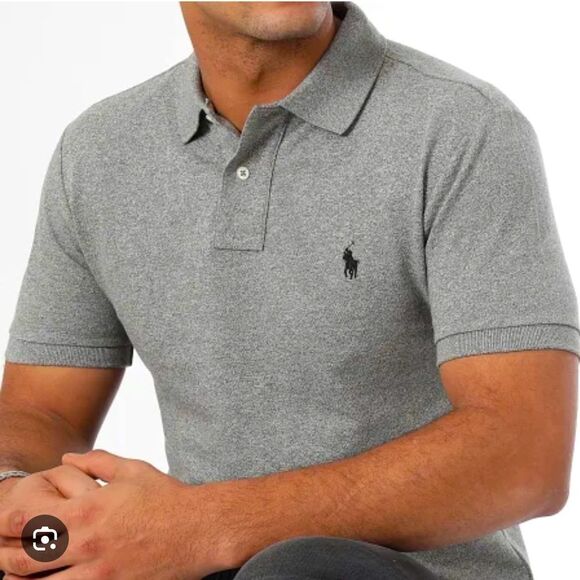 Polo Ralph Lauren Size S Classic Fit Polo Shirt Gray 100% Cotton Preppy Basic - Picture 1 of 8
